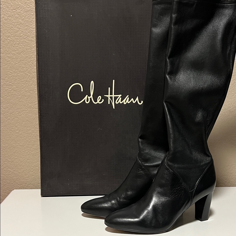Cole Haan Black Heeled Boots for Women
